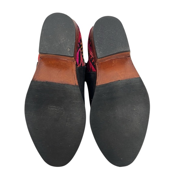 Unique Handmade Guatemalan Embroidered Stacked Heel Nubuck Ankle Booties 6.5/7 - Picture 5 of 7